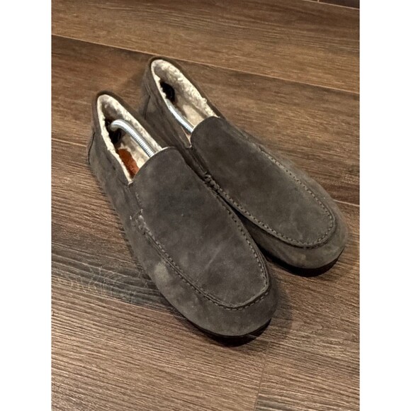 Vince Mens Suede Shearling Slippers Moccasins Size 10 Brown Lounge House Shoes main image 8